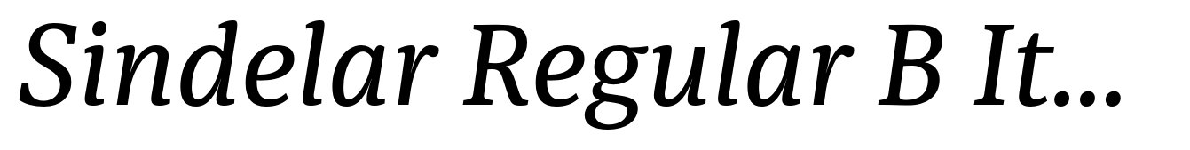 Sindelar Regular B Italic